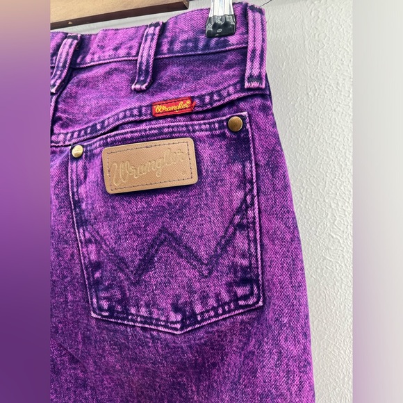 Vintage Wrangler Purple Jeans with Textured Surface Ladies/ Juniors Size 11 - Picture 4 of 5
